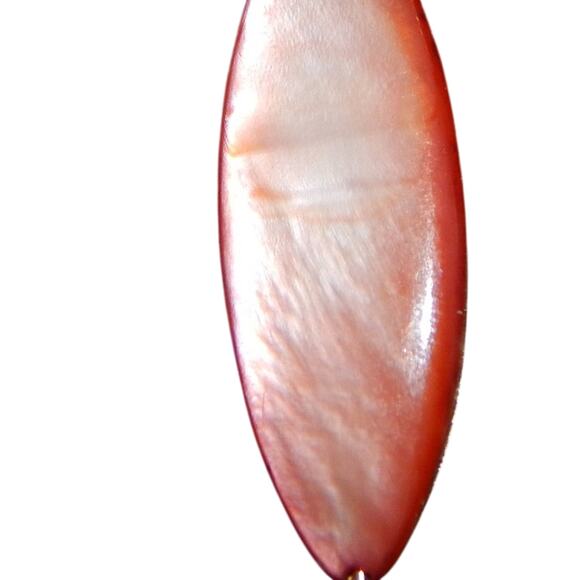 70s Vintage Mod Orange Shell Like Drop Earrings - Picture 5 of 7